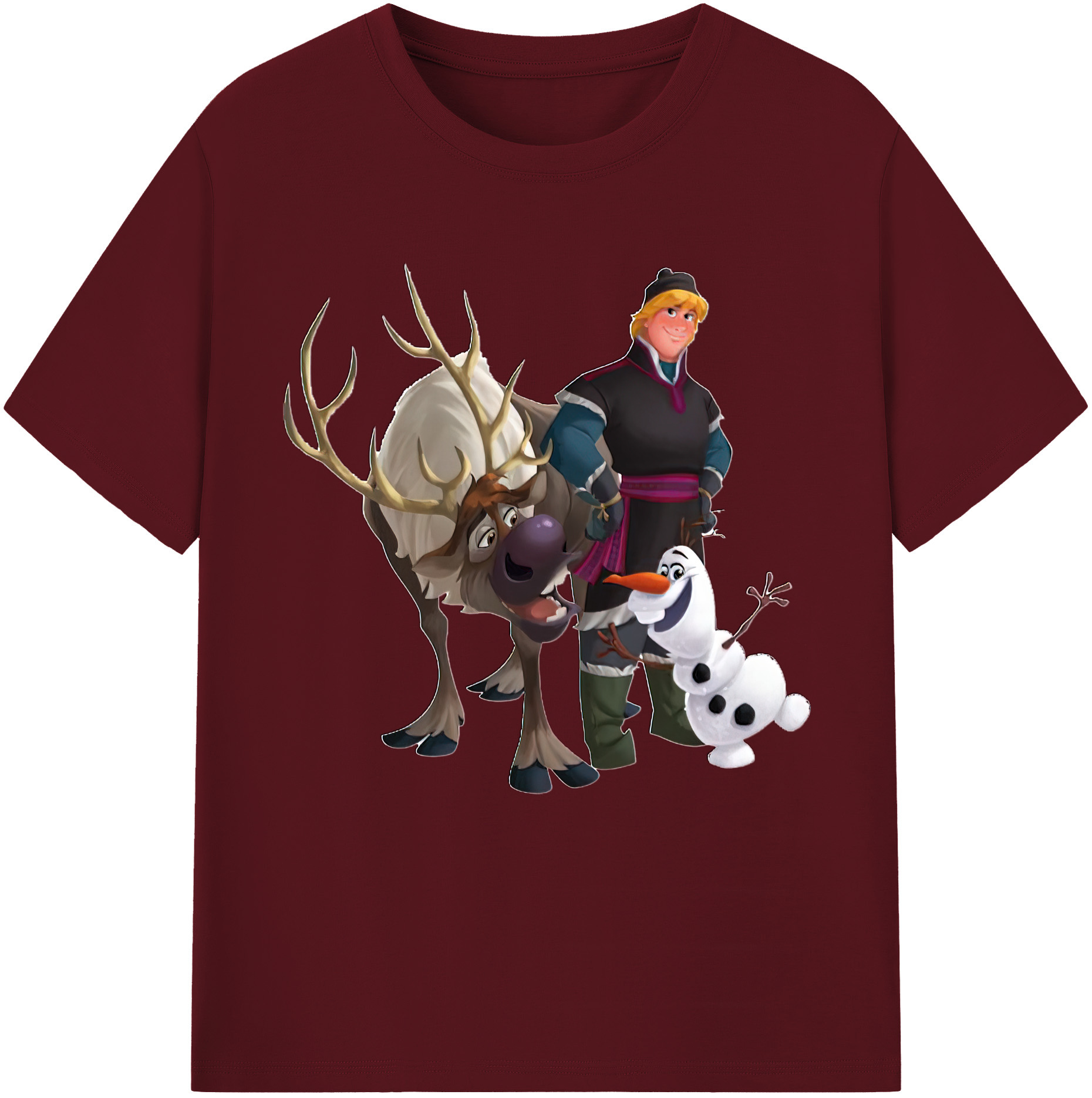 （画像用） アナと雪の女王 アンナ エルサ Frozen Anna Elsa 綿100％半袖Tシャツ（フロントプリント）